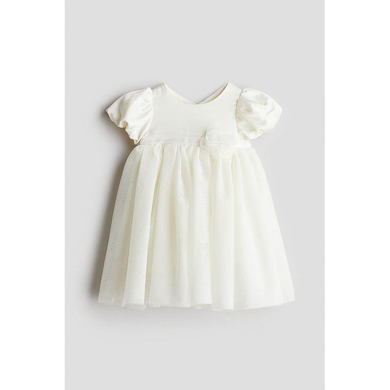 

HM Fall 2025 New Arrival Children s Clothing Baby Girl Thin Fabric Dress Satin Dress 1284704 White 90/52
