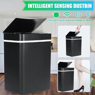Lixeira Automática Sem Toque Inteligente com Sensor de Movimento Infravermelho 15L Lixeira para Cozinha Lixeiras para Casa