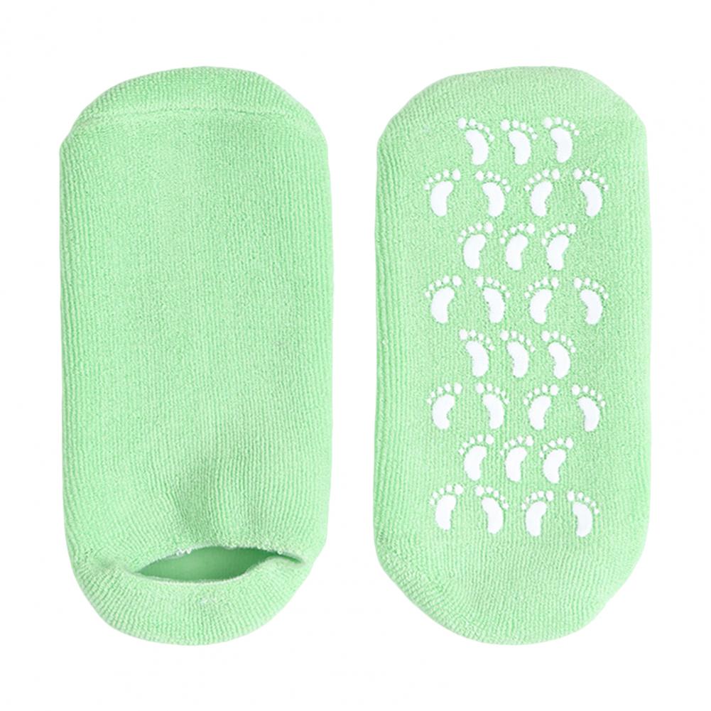 

1 пара защитных чехлов для ног из хлопка, устойчивых к трещинам, смягченных мозолей, кератинизированных накладок для ног, пляжные носки, предотвращающие появление сухих трещин зелёный