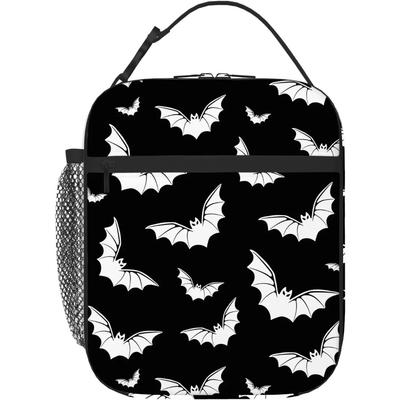 Bolsa de Almuerzo Murciélagos de Halloween Fiambrera, Bolso de Almuerzo Reutilizable para Oficina Trabajo Escuela Picnic Playa, Bolsa a Prueba de Fugas para Hombres Mujeres