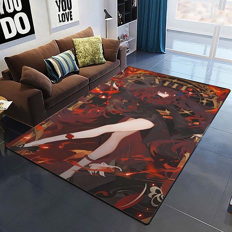 Genshin Impact Teppiche, Wohnzimmer-Dekoration, Schlafzimmer, Salon, Teetisch, Bereich, Teppich, Matte, weiches Flanell, große Teppiche und Baby-Geschenkteppich