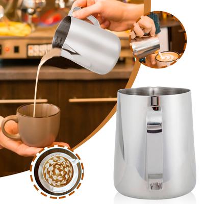 Dzbanek na mleko Nikitas 350 ml / 12 Fl, dzbanek na mleko ze stali nierdzewnej, dzbanek do spieniania mleka do robienia kawy Cappuccino