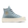 Converse Chuck Taylor All Star Suede Leather Warm and Wear-Resistant High-Top Sneakers for Women In Cacao Blue