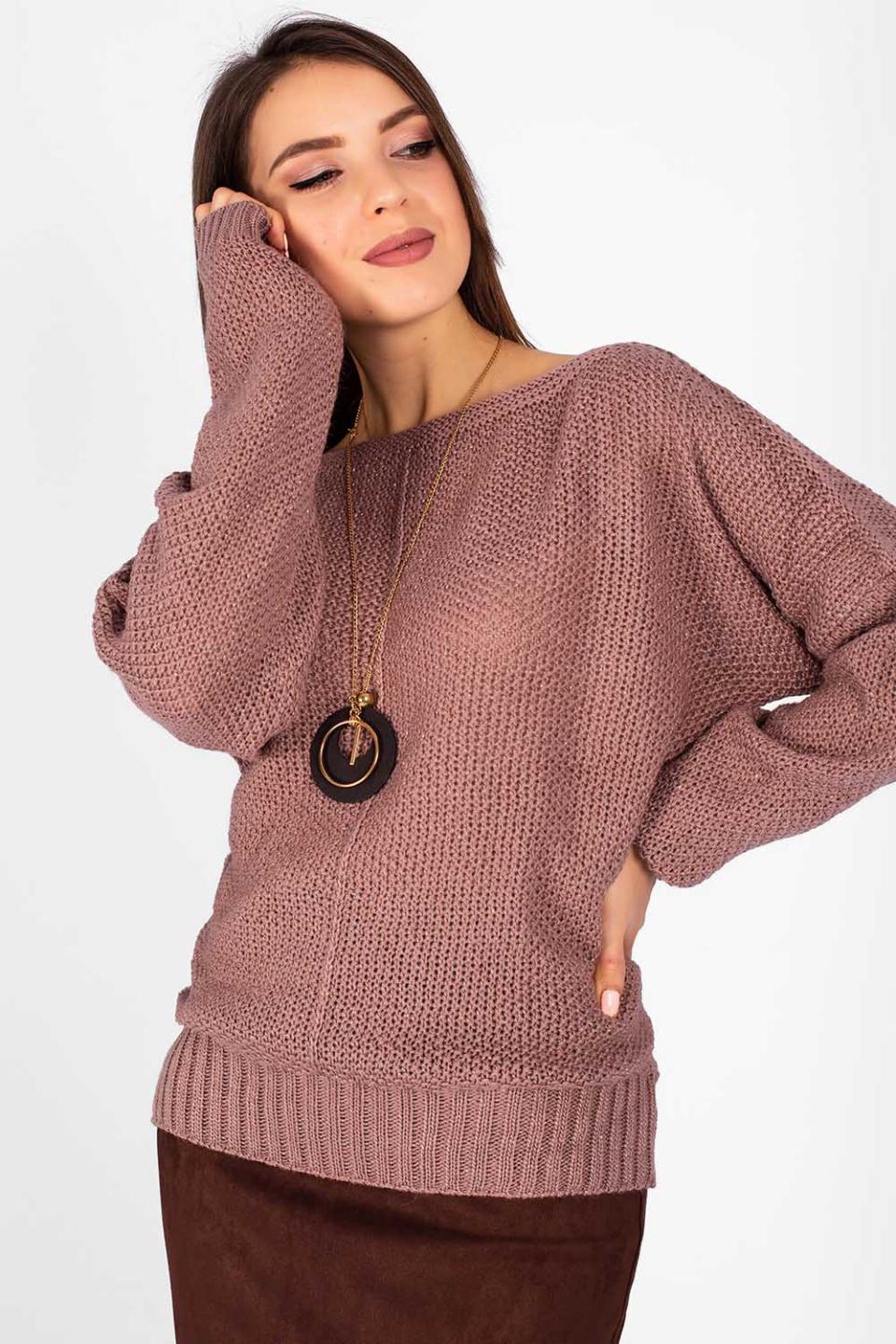 

Светр приспущений довгий рукав Inedit 1509 M коричневий