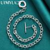 URMYLADY 925 Sterling Silver Round OT Chain 18 Inch Charm Necklace For Women Fashion Jewelry