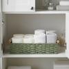 Handwoven Braided Toilet Paper Basket Wood Handle Sundry Storage Basket  Snack