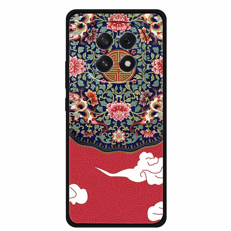 For Oppo A5 5G Phone Case 3D Relief Emboss Flowers Back Cover Black TPU Silicone Soft Case For Oppo A 5 PKQ110 Cases 6.7" Fundas