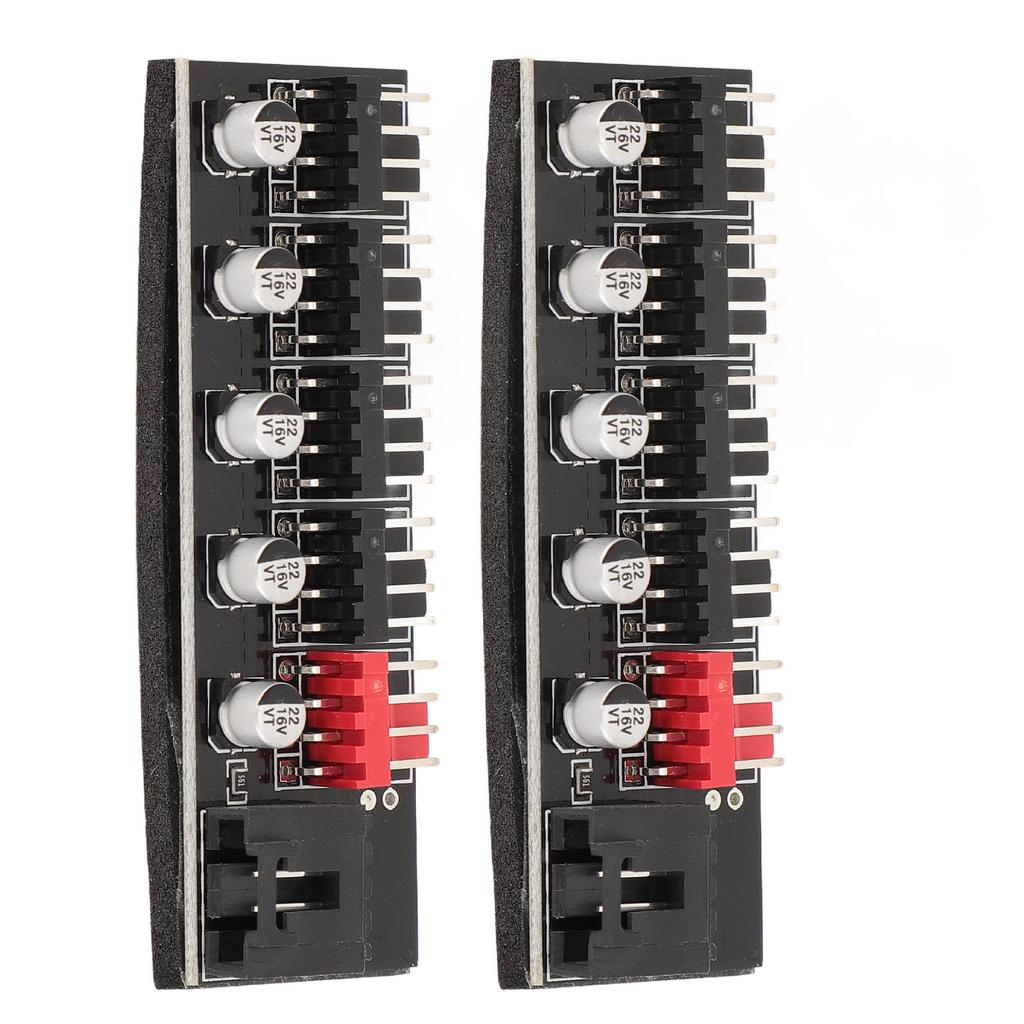 2PCS PWM Fan Hub 12V 4 Pin 5 Way Space Saving CPU Cooling Hub Controller with 3 Pin and 4 Pin Cable