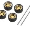 4Pcs/Set 1/64 Diecast Model Car Alloy Rubber Wheel & Tire Set Accessory Replacement Spare Parts
