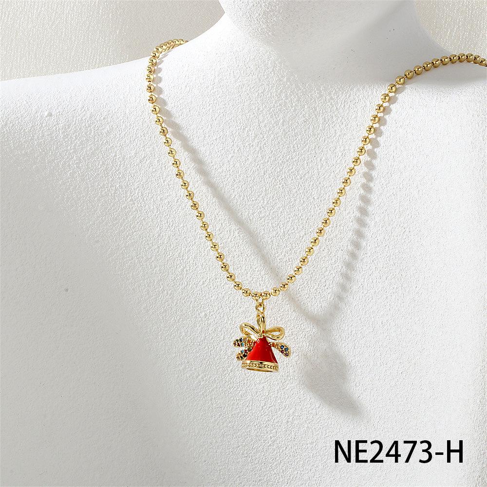 Christmas Cartoon Pendant Necklace: Snowflake, Tree & Reindeer Clavicle Chain