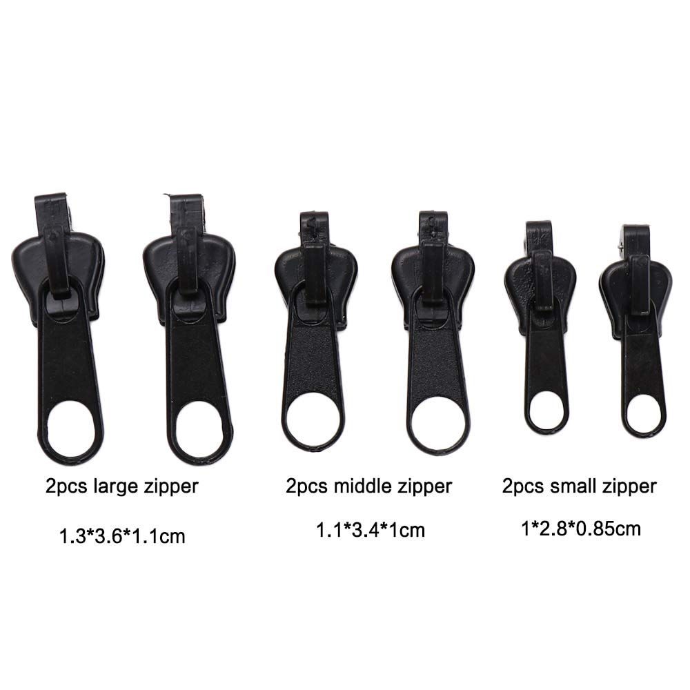 6pcs/set Universal Sewing Kits Repairing Coats For Sew Jackets Fastener Fixer Zipper Slider Teeth