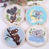 1-piece mouse embroidery DIY punch stitch craft kit (including tools)