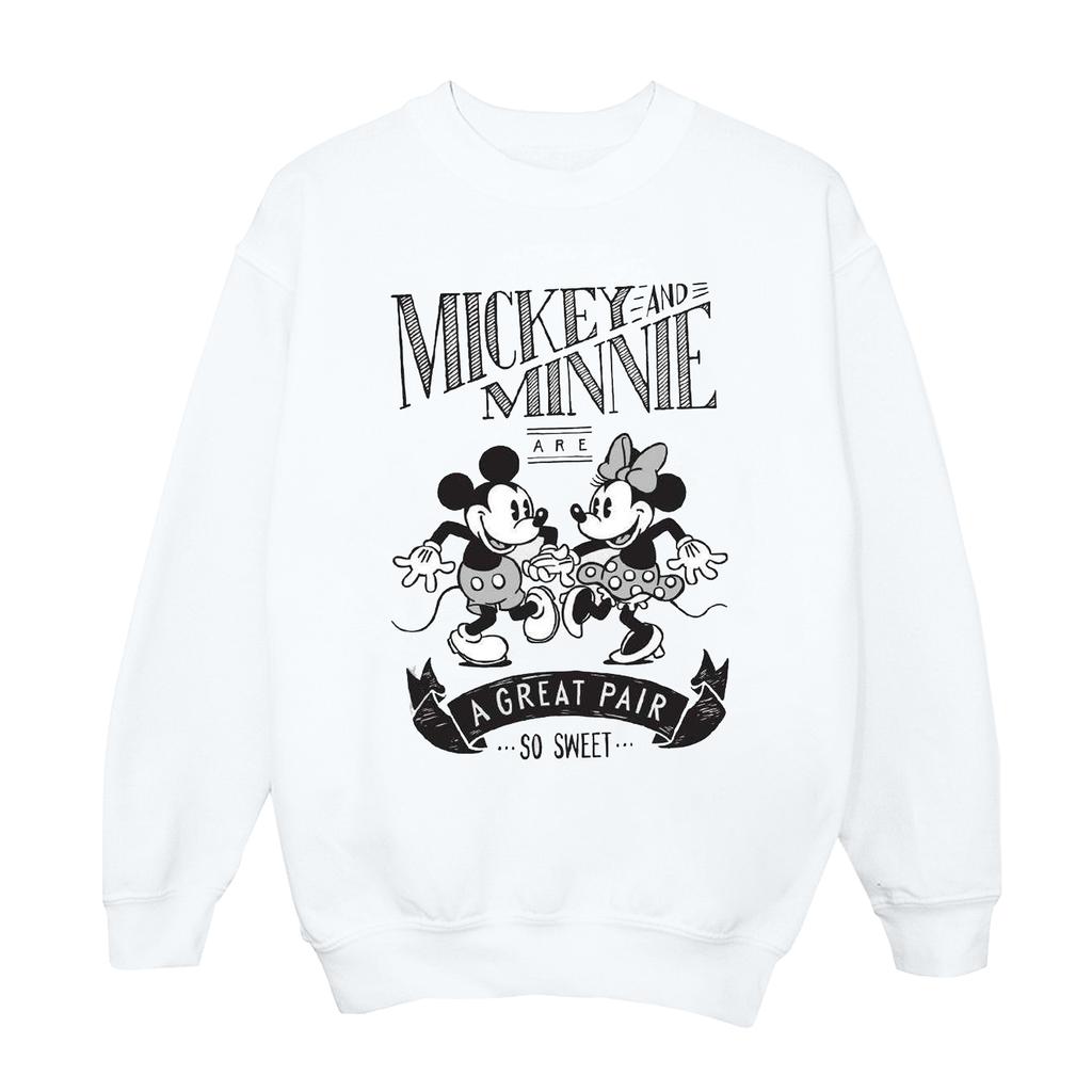 Disney Girls Mickey And Minnie Mouse Great Pair Sweatshirt