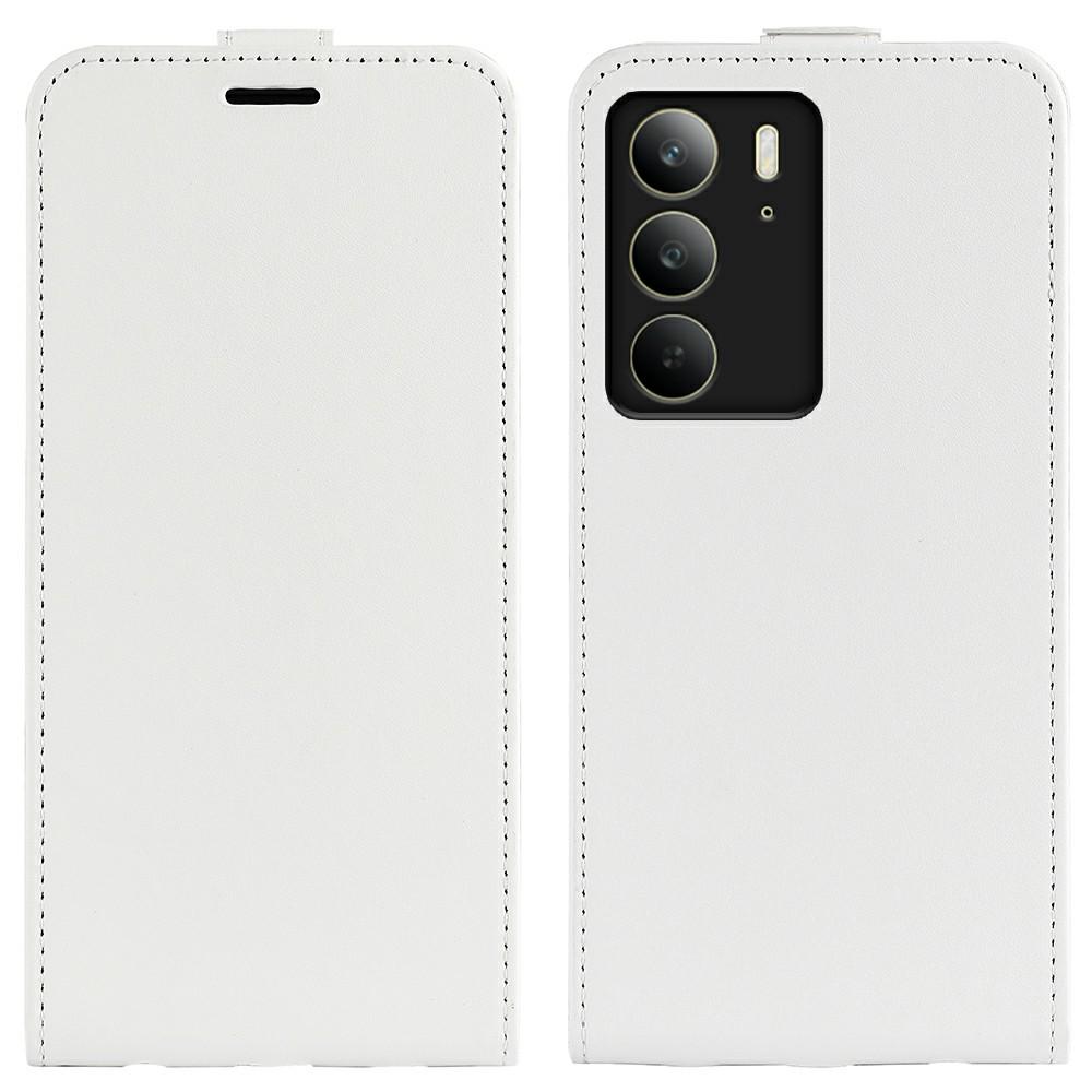 

Для Realme C75 4G Чехол с отделениями для карт Вертикальный откидной кожаный чехол для телефона White