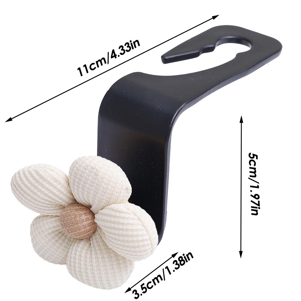 Multi-functional Car Seat Headrest Hooks Cute Floral Backrest Creative Storage Hooks Car Decor Auto Interior Accessories
