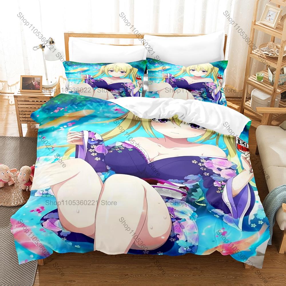 Cool Trinity Seven 3PCS Bedding Set Anime Girls Character Print Soft Microfiber Duvet Cover Pillowcase Bedroom Decor