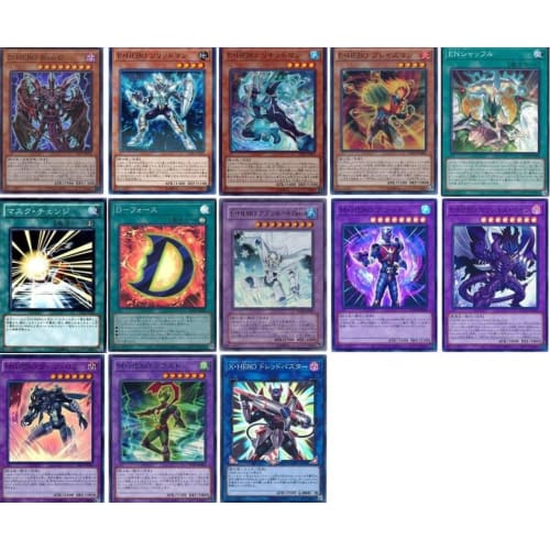 [Deck Sale] HERO Deck Pre-built Deck with Sleeves Elemental HERO Flame Wingman - Flame Shoot Elemental HERO Sinister Necrom