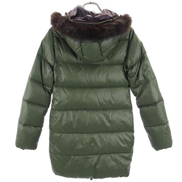 DUVETICA Long sleeve Down jacket 38 green Raccoon real fur hood Women Used