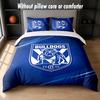 Canterbury-Bankstown Bulldogs Design Bett Bettwäsche-Set 1 Bettbezug + 2 Kissenbezüge Weiche Atmungsaktive Haushalts-Bettwäsche
