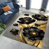 Beautiful Golden Flowers Carpet for Living Room Bedroom Bedside Floor Mat Sofa Table Area Rugs Home Decor Large Size