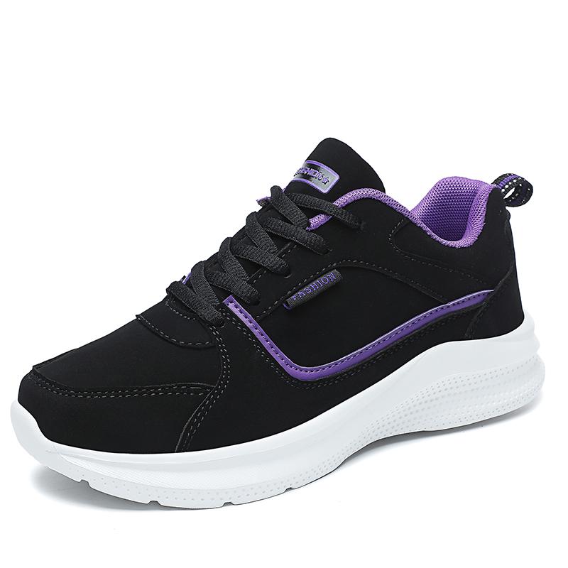 

Обувь Кроссовки для женщин Зимняя вулканизированная обувь Новые модные женские кроссовки Зимняя уличная прогулочная обувь на толстой подошве 42 42 фиолетовый