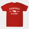 Men Black Print T-shirt Pawnee Athletic Tee No-Cut Transfer Paper Print Cotton Tshirt
