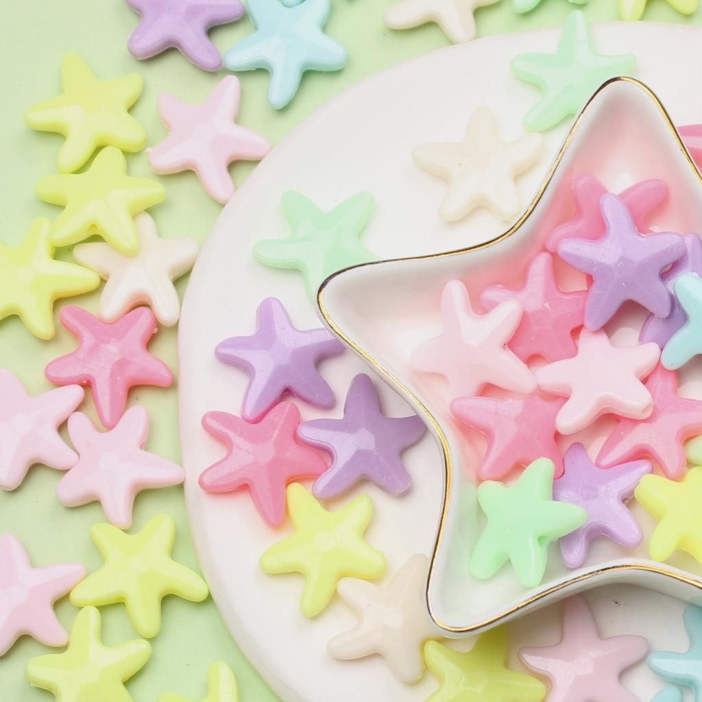 DIY-Zubehör, Schmuckperlen, DIY-Perlen, modisch, Acryl, Multistyle, aushöhlen, lose Perlen, bunte Blumen, Seestern, 20 Stück, Zubehör