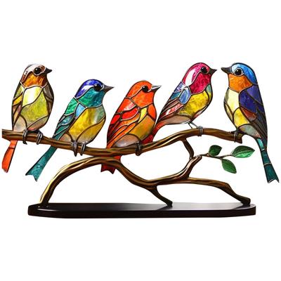 Bird Home Ornament Glass Color Handicraft Handmade Creative Gift Ornament Metal Ornament