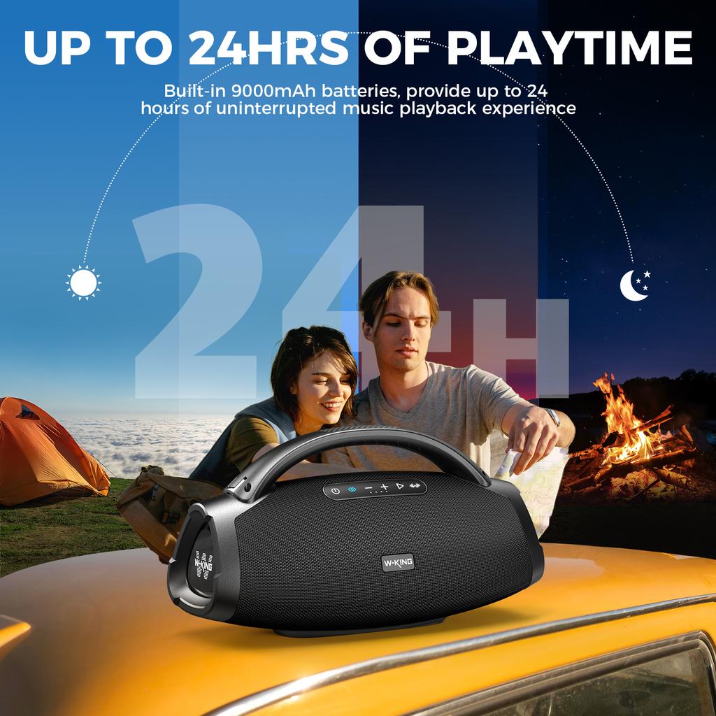 W-KING X20 200W RMS Portable Bluetooth Speakers Massive Bass Party Boombox IPX7 Waterproof Speaker Large Loud Outdoor Speaker