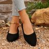 Spring and Autumn New Pointed Head Light Mouth Suede Flat Bottom Color Matching Large Size Women's Casual Shoes