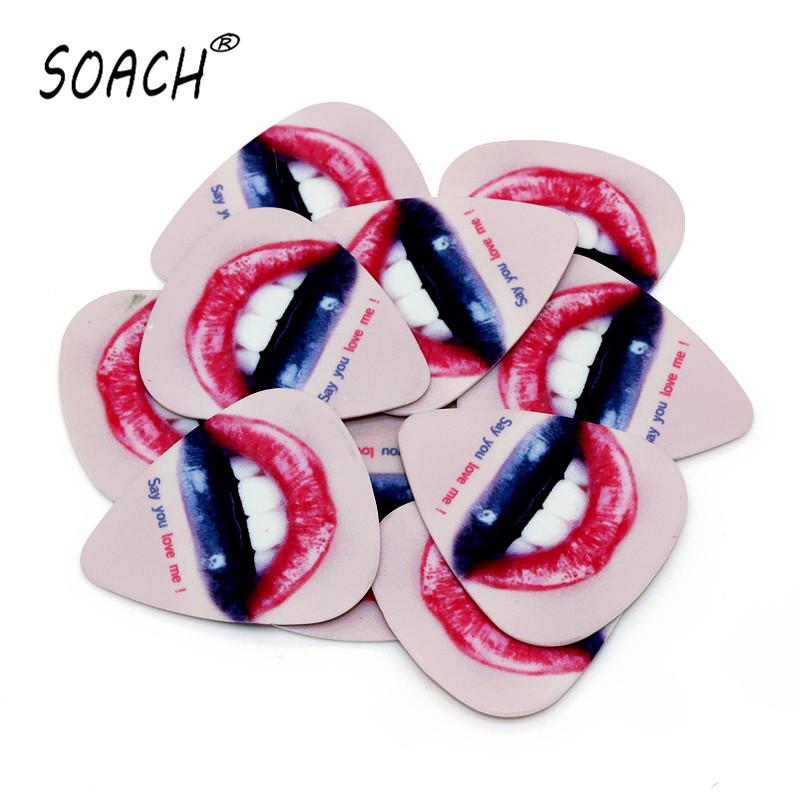 

SOACH 50 шт. 0,46 мм губы мультфильм двухсторонний дизайн «сделай сам» аксессуары для гитары медиатор гитарный медиатор