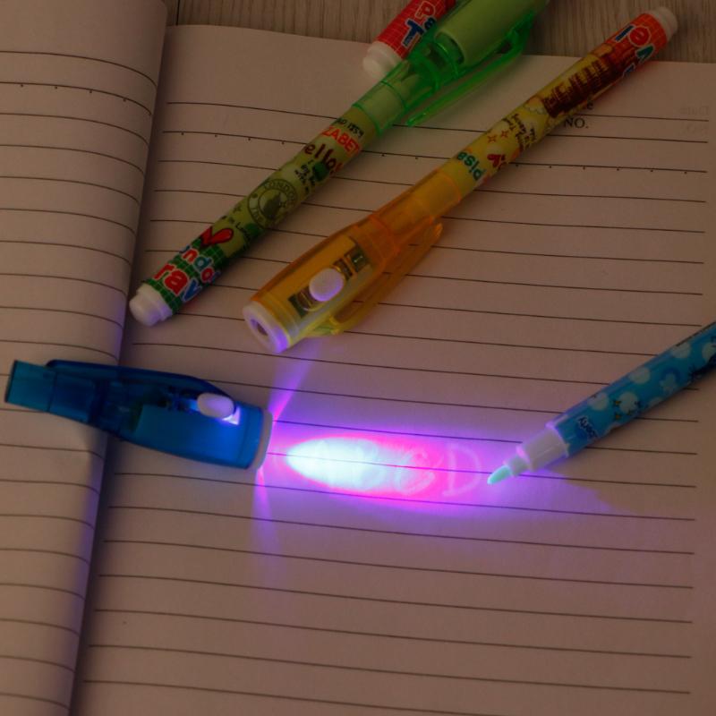 4PC Invisible Ink Pen Spy Pen With Light Magic Marker Kid Pen for Secret Message