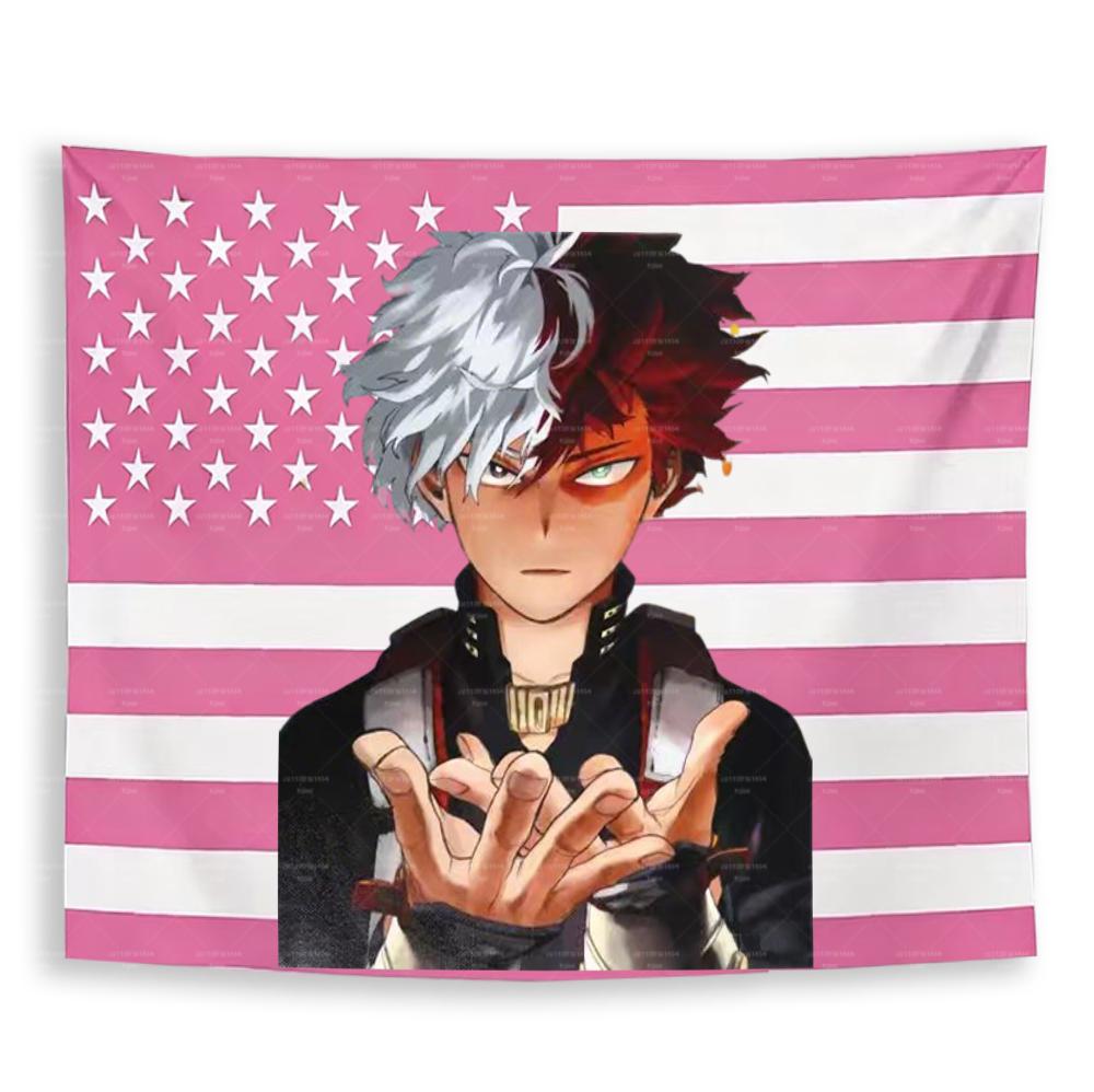 

MMy HHero AAcademia Action Anime Tapestry Wall Hanging with Free Installation Kit for Bedroom Living Room Office Party 74x94cm(29x37in)