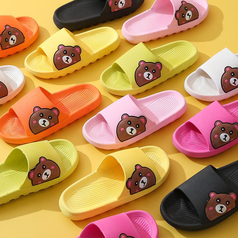 Thick-soled slippers Sweet and cute wind bear home slippers Household summer cool slippers