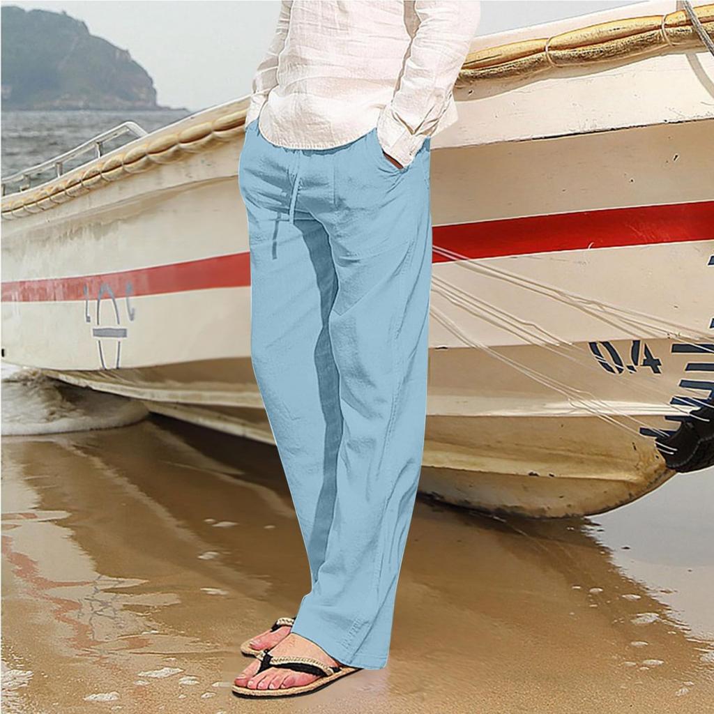 Men's Casual Loose Drawstring Straight Summer Beach Yoga Pants