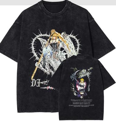 Hot Anime Death Note Misa Plus Size Unisex Anime Lover Washed Tshirt Personality Clothes Year Round Clothing Couples Breathable