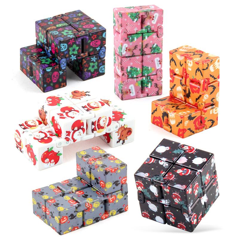 New Quirky Unzip Infinite Rubik'S Cube Christmas Halloween Rubik'S Cube Toy, Pocket Flip Cube Finger Rubik'S Cube