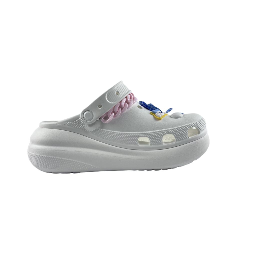 Crocs Crush Clog EVA Blue Pink Love Fashion and Versatile Comfortable and Casual Hole Shoes Unisex White