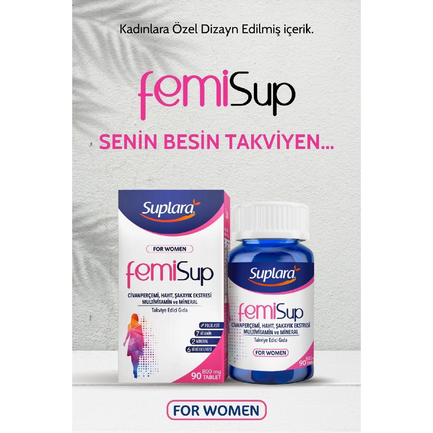 

Femisup For Women Yarrow, Hayt, Peony Extract, Multivitamin Mineral Food Supplement
