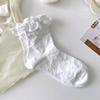 Chaussettes Kawaii pour Femmes Filles Lolita Japonaise Mignonnes Couleur Unie Chaussettes Été Automne Coton Doux Chaussettes en Dentelle pour Bas Féminins