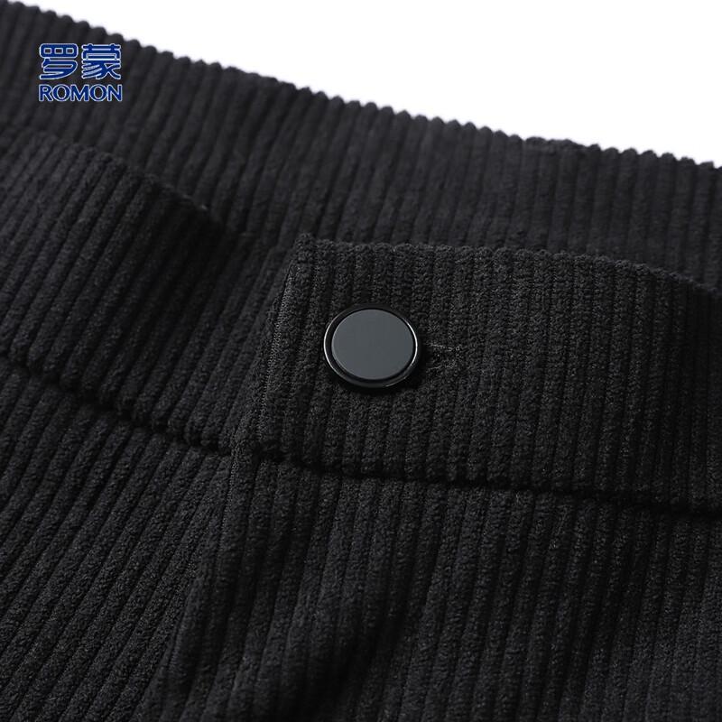 Luomeng Men's Corduroy Casual Straight-Leg Trousers