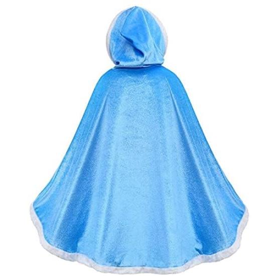 jbluelover Princess Solid Color with Ribbon Available in 3 Easy to Put On and Take Perfect for Stage Light Blue Kids' Cape, Decoration, Hooded,