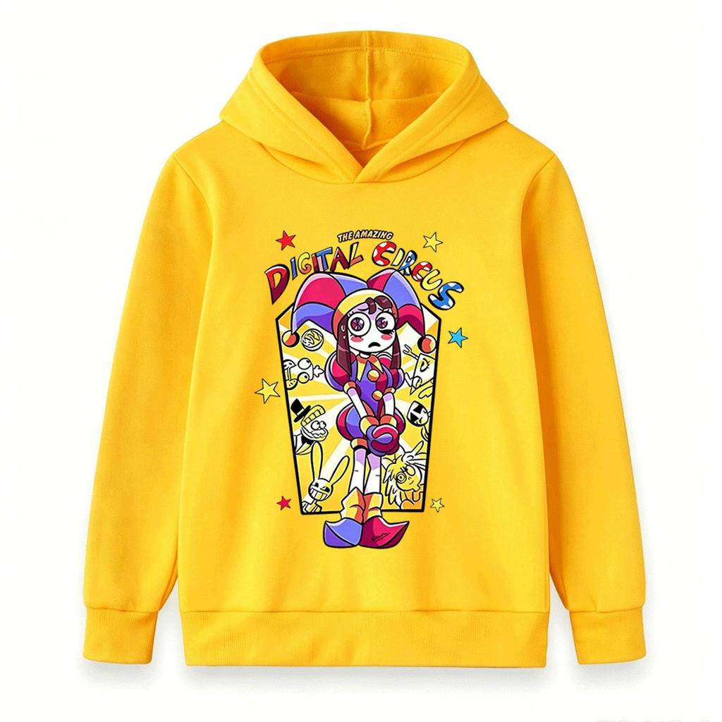 Kids Boys Girls Hoodie Sweatshirt The Amazing Digital Circus Print Casual Long Sleeve Pullover Tops For 3-12 Years Old Children