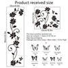 Fashion 3D Home Wall Fashion Decor Butterfly Wall Stickers Black Flower Rattan Living Room Background Room Wall Stickers Dark