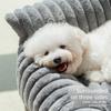 Sofá cama para mascotas de felpa de conejo extraíble y lavable universal para las cuatro estaciones perrera para gatos y perros cojín cálido