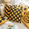 Yellow Velvet Pillowcase Modern Minimalist Pumpkin Geometric Pillow Home Living Room Sofa Decoration Pillow Cushion