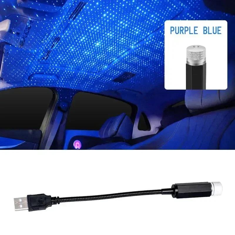 LED Car Roof Star Night Light Projector Atmosphere Galaxy Lamp USB Decorative Adjustable for Auto Roof Room Ceiling Decoration