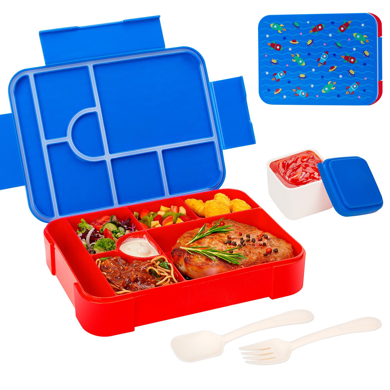 Adorable Pattern Kids Lunch Box Portable Divided Microwave Oven Bento Box Leakproof Food Container For back to school kitchen 1330ml 4246₽