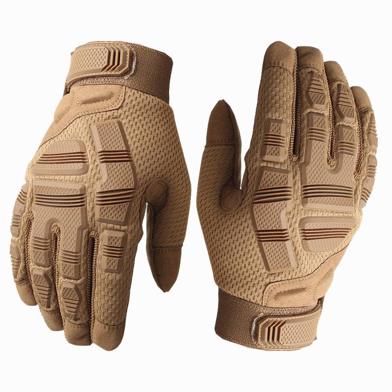 

B33 Full Finger Outside Tactical Gloves Hand Back Protection Athletic Activities Gloves Anti-slip Wear-Resistant Training Cyc Practical Use S коричневый