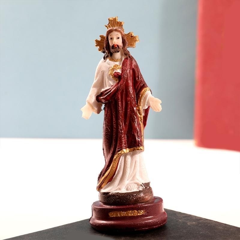 Jesuses Christs Handcrafted Sculpture 13.5cm Tall Holiday Tabletop Decoration